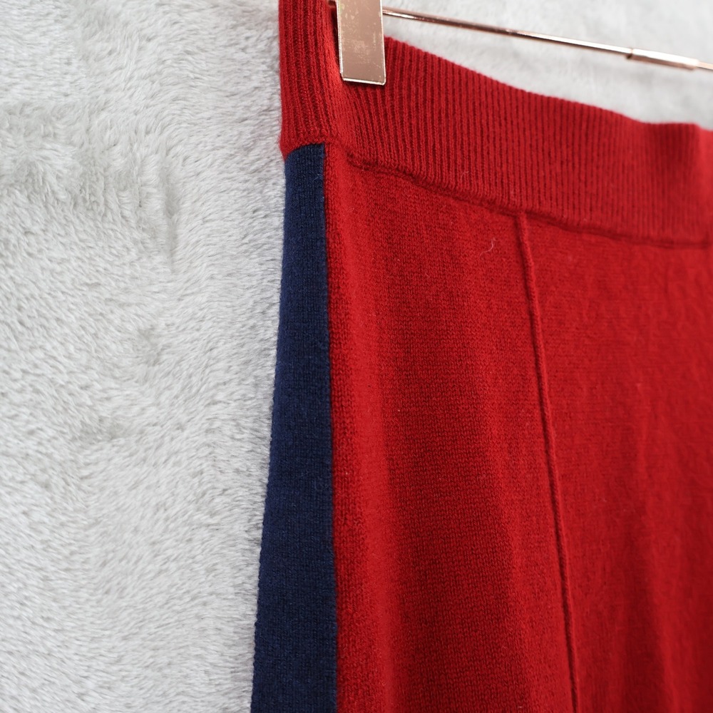 J.Crew Collection Cashmere Track Pants Women M Red Wide Leg Side Stripe $298 NWT - Picture 12 of 16